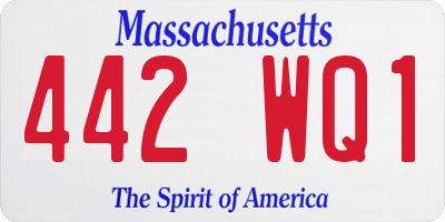 MA license plate 442WQ1