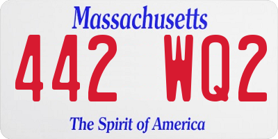 MA license plate 442WQ2