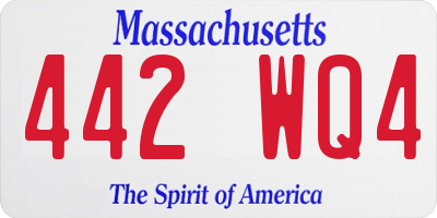 MA license plate 442WQ4