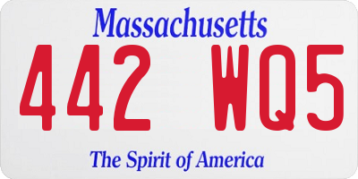 MA license plate 442WQ5