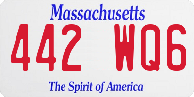 MA license plate 442WQ6