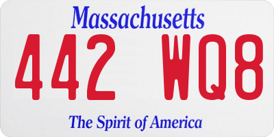 MA license plate 442WQ8