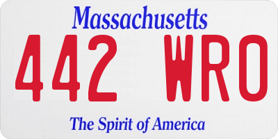 MA license plate 442WR0