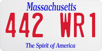 MA license plate 442WR1