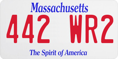 MA license plate 442WR2