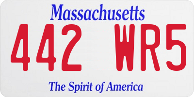 MA license plate 442WR5