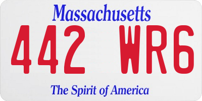 MA license plate 442WR6