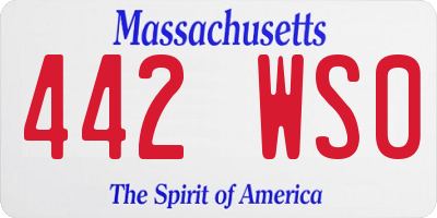 MA license plate 442WS0