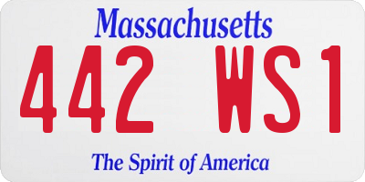 MA license plate 442WS1