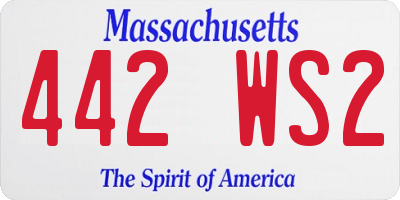 MA license plate 442WS2