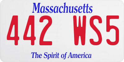 MA license plate 442WS5
