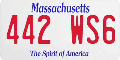 MA license plate 442WS6