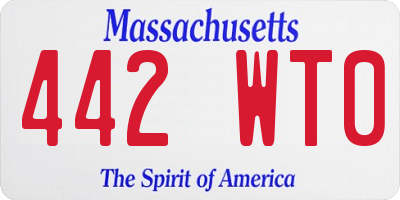 MA license plate 442WT0