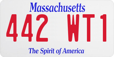 MA license plate 442WT1