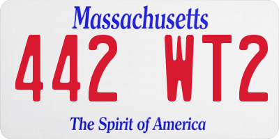 MA license plate 442WT2