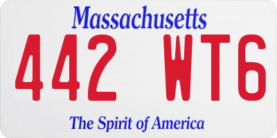 MA license plate 442WT6