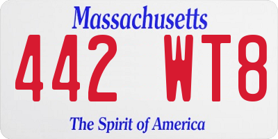 MA license plate 442WT8