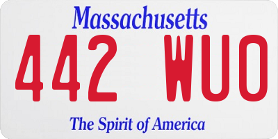 MA license plate 442WU0