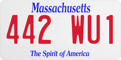 MA license plate 442WU1