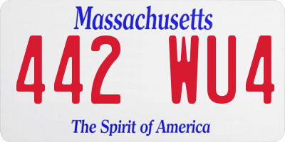 MA license plate 442WU4