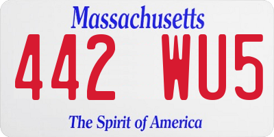 MA license plate 442WU5