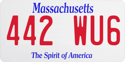MA license plate 442WU6
