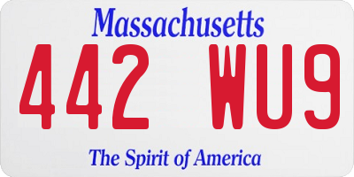 MA license plate 442WU9