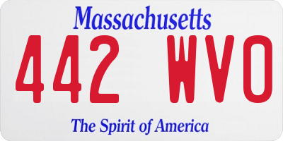 MA license plate 442WV0