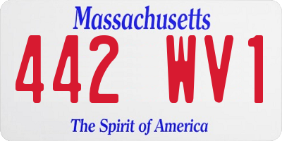 MA license plate 442WV1