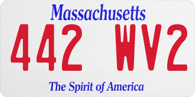 MA license plate 442WV2