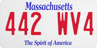 MA license plate 442WV4