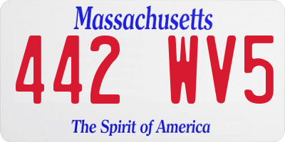 MA license plate 442WV5
