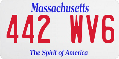 MA license plate 442WV6