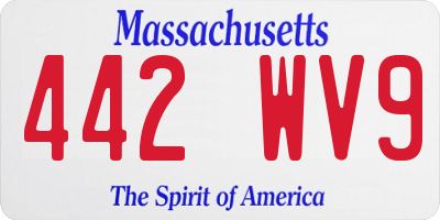 MA license plate 442WV9