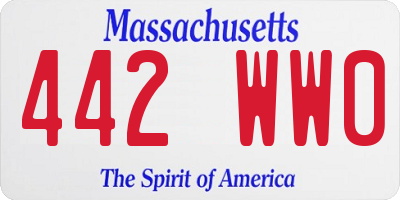 MA license plate 442WW0