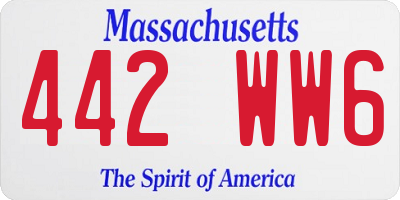 MA license plate 442WW6