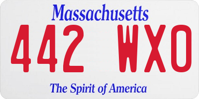 MA license plate 442WX0