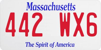 MA license plate 442WX6