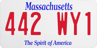 MA license plate 442WY1