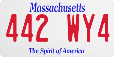 MA license plate 442WY4