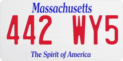 MA license plate 442WY5