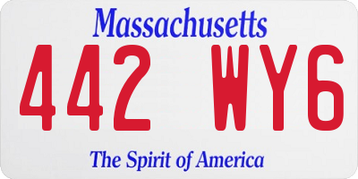 MA license plate 442WY6