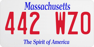 MA license plate 442WZ0