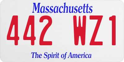 MA license plate 442WZ1