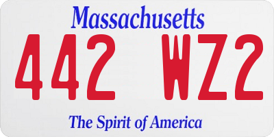 MA license plate 442WZ2
