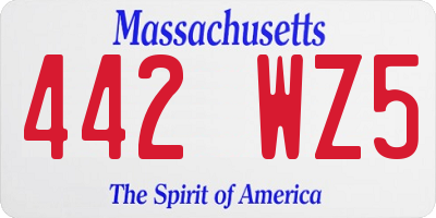 MA license plate 442WZ5