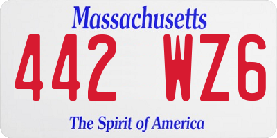 MA license plate 442WZ6