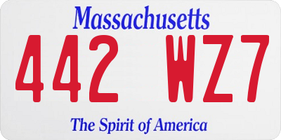MA license plate 442WZ7