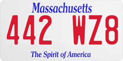 MA license plate 442WZ8