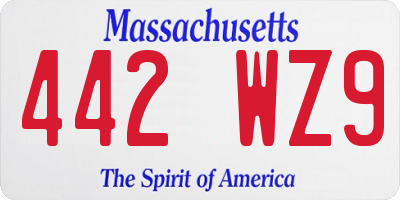 MA license plate 442WZ9